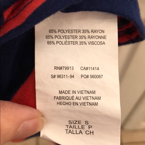 MOTHERHOOD EUC Maternity top navy red stripe sz Sm - Picture 4 of 6